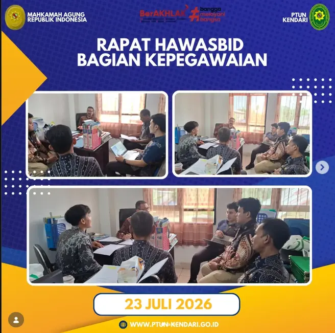 Rapat Hawasbid Bagian Kepegawaian, Organisasi dan Tata Laksana