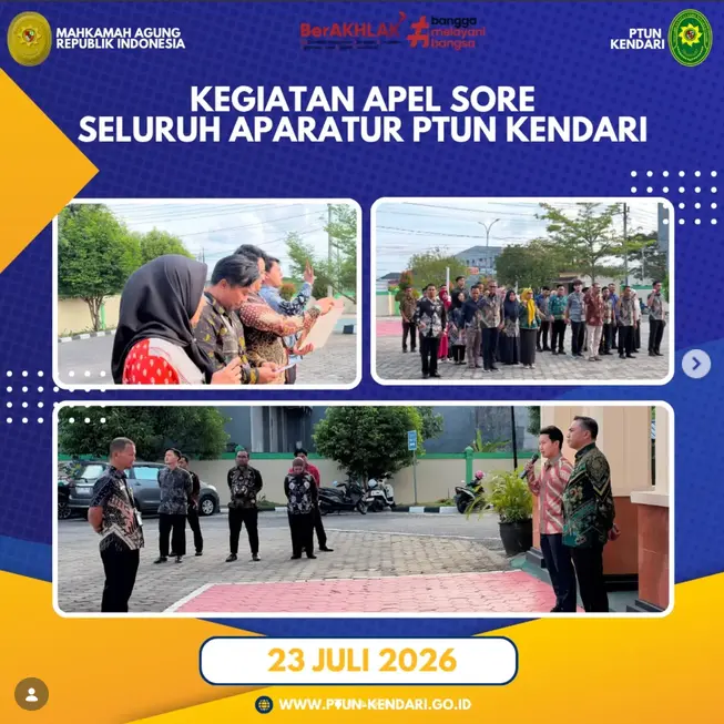 Kegiatan Apel Sore Seluruh Aparatur PTUN Kendari