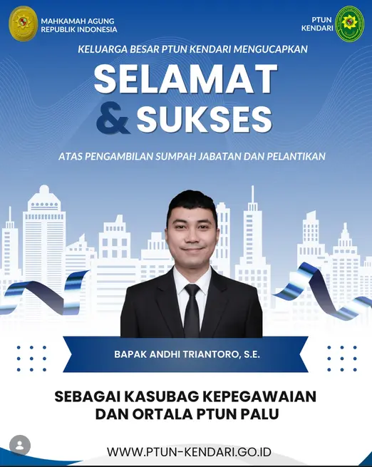 Selamat dan Sukses Atas Pengambilan Sumpah Jabatan dan Pelantikan Bapak Andhi Triantoro, S.E