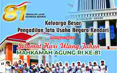 Selamat HUT ke-81 Mahkamah Agung RI 19 Agustus 2026