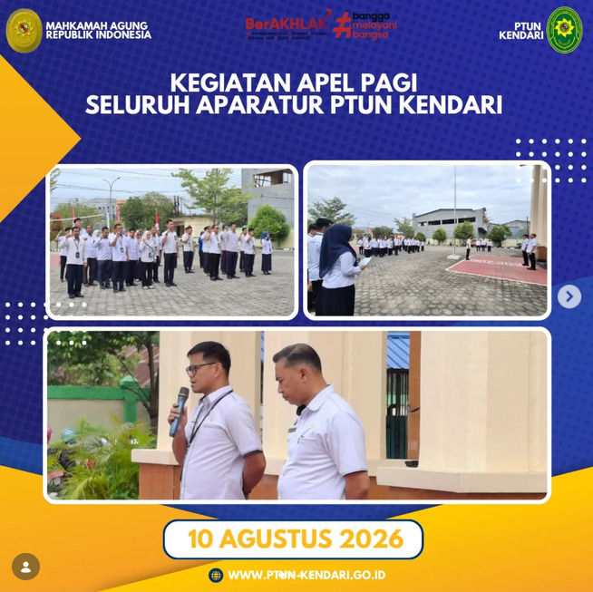 Kegiatan Apel Pagi Seluruh Aparatur PTUN Kendari