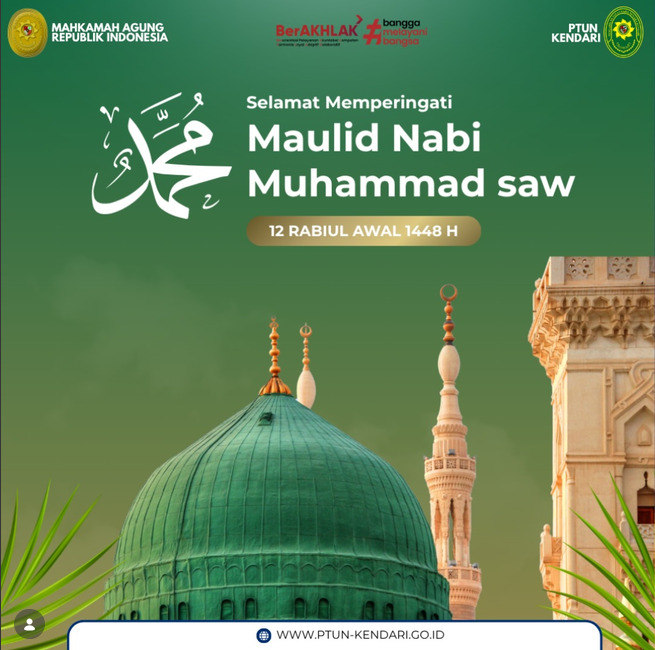 Maulid Nabi Muhammad SAW12 Rabiul Awal 1448 H / 25 Agustus 2026