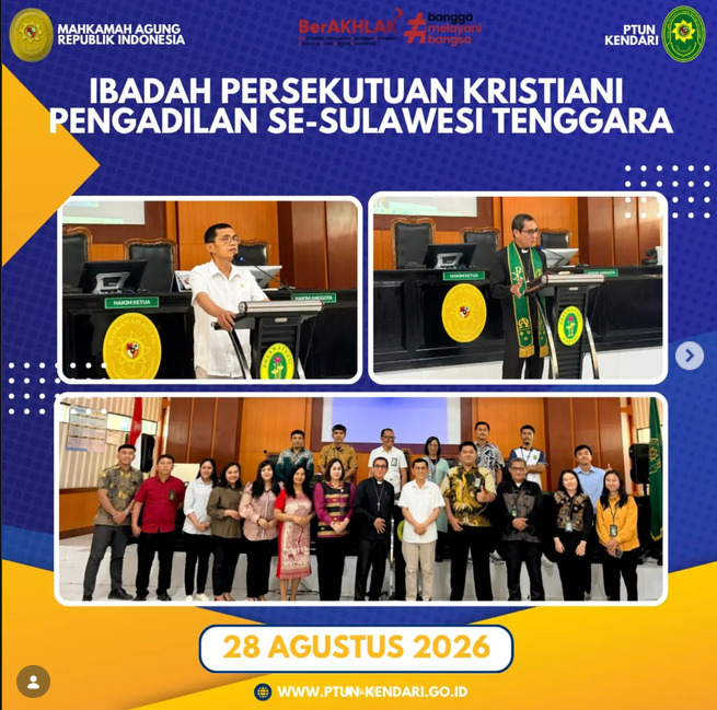 Kegiatan Ibadah Persekutuan Kristiani Pengadilan Se-Sulawesi Tenggara