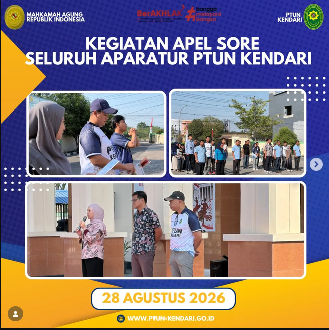 Kegiatan Apel Sore Seluruh Aparatur PTUN Kendari