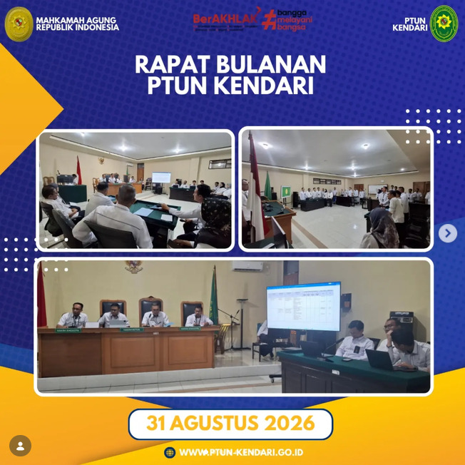 Rapat Bulanan di PTUN Kendari