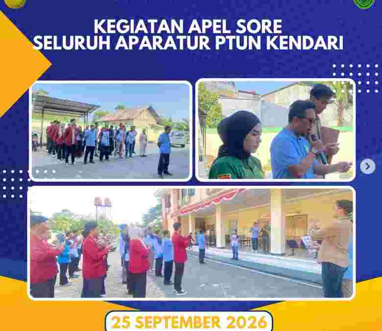 Kegiatan  Apel Sore Seluruh Aparatur PTUN Kendari