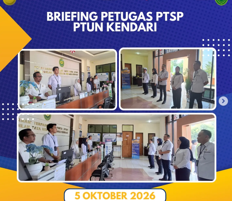 Briefing Petugas PTSP Pengadilan Tata Usaha Negara (PTUN) Kendari