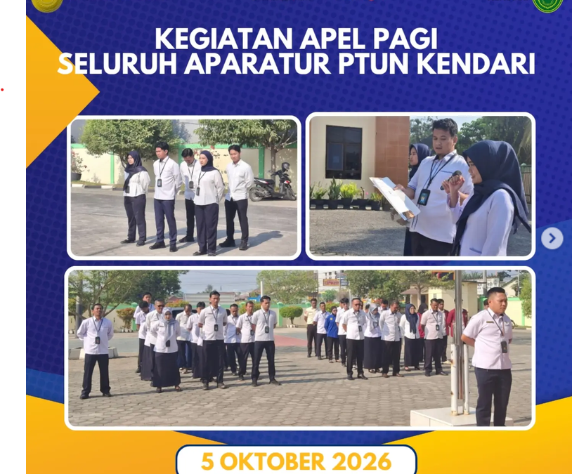 Kegiatan Apel Pagi Seluruh Aparatur PTUN Kendari